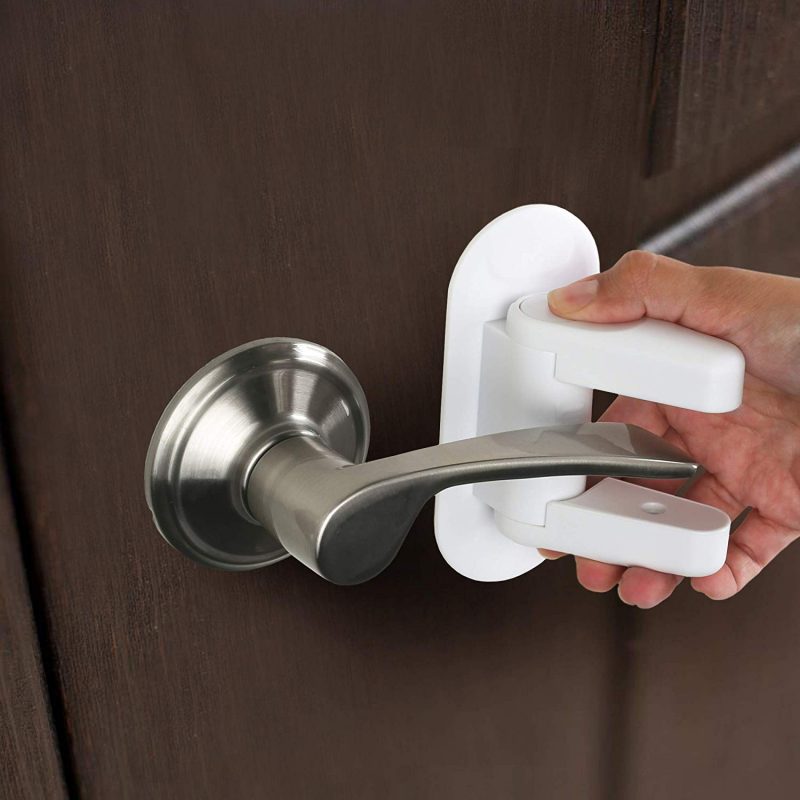 White Door Lever Lock Orifa Door ORIFA Child Proof Baby Lock for Lever Handle Doors with 3M Adhesive 2 Pack